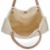 Włoska Torebka Shopper bag w Modne Wzory 5887 Beżowa