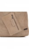 Oryginalne Torby Skórzane XL VITTORIA GOTTI Shopper Bag z Etui Beżowa