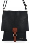 BEE BAG Modna Torebka Damska Listonoszka XL Napoli Czarna