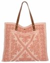 Włoska Torebka Shopper bag w Modne Wzory 5887 Pudrowy Róż