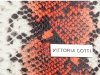 Vittoria Gotti Firmowa Listonoszka Skórzana Made in Italy w modny wzór Węża Ruda