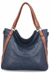 Torebka Damska Shopper Bag XL firmy Hernan HB0337 Granatowa/Ruda