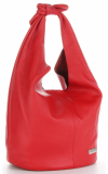 Vittoria Gotti Made in Italy Modny Shopper XL z Kosmetyczką Uniwersalna Torba Skórzana na co dzień Czerwona
