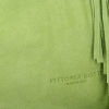 Modne Torebki Skórzane Shopper Bag z Frędzlami firmy Vittoria Gotti Jasno Zielona