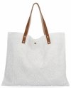 Włoska Torebka Shopper bag w Modne Wzory 5887 Biała