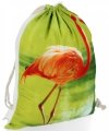Plecaczki Damskie Praktyczny Worek w modny wzór flaminga Zielony