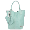 Uniwersalna Torebka Skórzana XL Shopper Bag w motyw zwierzęcy firmy Vittoria Gotti Mięta