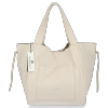 Vittoria Gotti Włoska Torebka Skórzana Shopper Bag z Kosmetyczką Beżowa