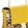 Vittoria Gotti Ekskluzywna Firmowa Listonoszka Skórzana Made in Italy w modny motyw węża Żółta