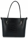 BEE BAG Elegancka Torebka Damska L w motyw aligatora Veronica Czarna