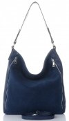 GEANȚĂ DIN PIELE shopper bag Vittoria Gotti bleumarin V3368
