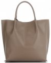 GEANȚĂ DIN PIELE shopper bag Vittoria Gotti maro pământiu V355