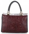 GEANȚĂ DIN PIELE cufăr Genuine Leather vișiniu 214E