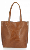 GEANȚĂ DIN PIELE shopper bag Vittoria Gotti roșcat VG803