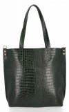GEANȚĂ DIN PIELE shopper bag Vittoria Gotti verde de sticlă VG803