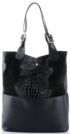 GEANȚĂ DIN PIELE shopper bag Genuine Leather negru 216