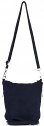 GEANȚĂ DIN PIELE tip poștaș Genuine Leather bleumarin 85A