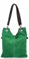 GEANȚĂ DIN PIELE tip poștaș Genuine Leather verde de zmeu 222