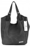 GEANȚĂ DIN PIELE shopper bag Vittoria Gotti gri V80050