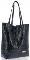 GEANȚĂ DIN PIELE shopper bag Vittoria Gotti bleumarin V299COCO