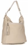 GEANȚĂ DIN PIELE shopper bag Genuine Leather bej închis 1326