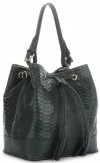 GEANȚĂ DIN PIELE shopper bag Vittoria Gotti verde de sticlă V344