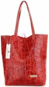 GEANȚĂ DIN PIELE shopper bag Vittoria Gotti roșu V299COCO