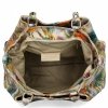 Geantă din Piele la Modă Tip Cufăr cu Flori 515-F Galben/Portocaliu
