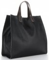 GEANȚĂ DIN PIELE universală Genuine Leather negru 691756