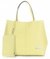 GEANȚĂ DIN PIELE shopper bag Vittoria Gotti verde de limetă V8