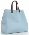 GEANȚĂ DIN PIELE universală Genuine Leather albastru deschis 691756