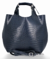 GEANȚĂ DIN PIELE shopper bag Vittoria Gotti bleumarin VG804