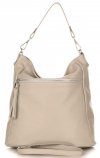 GEANȚĂ DIN PIELE shopper bag Genuine Leather bej închis 1326