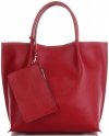 GEANȚĂ DIN PIELE shopper bag Vittoria Gotti roșu V355