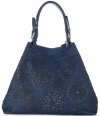 GEANȚĂ DIN PIELE shopper bag Vittoria Gotti bleumarin V8913