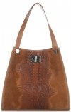 GEANȚĂ DIN PIELE shopper bag Vera Pelle roșcat 10477