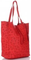 GEANȚĂ DIN PIELE shopper bag Vittoria Gotti roșu VL299