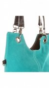 GEANȚĂ DIN PIELE tip poștaș Genuine Leather turcoaz 222