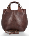 GEANȚĂ DIN PIELE shopper bag Vittoria Gotti maro VG804