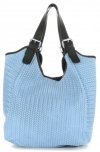 GEANȚĂ DIN PIELE shopper bag Vittoria Gotti albastru deschis V80050