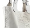 GEANȚĂ DIN PIELE shopper bag Genuine Leather gri deschis 216