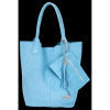 GEANȚĂ DIN PIELE shopper bag Vittoria Gotti albastru deschis V5190