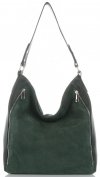 GEANȚĂ DIN PIELE shopper bag Vittoria Gotti verde de sticlă V3368