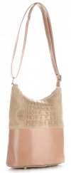 GEANȚĂ DIN PIELE tip poștaș Genuine Leather bej 0723