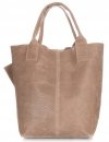 GEANȚĂ DIN PIELE shopper bag Genuine Leather maro pământiu 777