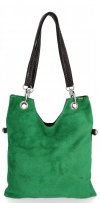 GEANȚĂ DIN PIELE tip poștaș Genuine Leather verde de zmeu 222