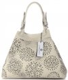 GEANȚĂ DIN PIELE shopper bag Vittoria Gotti bej V8913