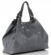 GEANȚĂ DIN PIELE shopper bag Genuine Leather gri 898G