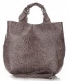 GEANȚĂ DIN PIELE shopper bag Genuine Leather maro pământiu K216
