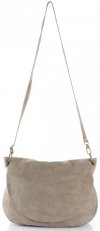 GEANȚĂ DIN PIELE tip poștaș Genuine Leather bej închis 1324
